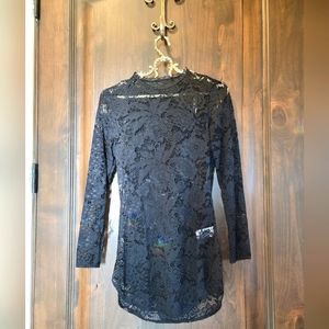 Black Lace Fitted Dress